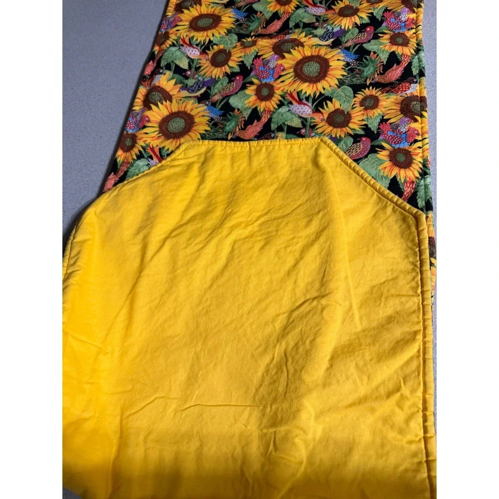 Sunflower Bird Table Runner‎ 4 Placemats Set Multicolor Excellent Quilted handm